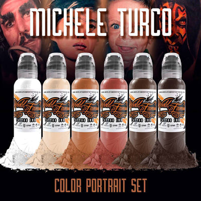 World Famous Tattoo Ink -Michele Turco Color Portrait Set - 6 Bottles
