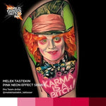 World Famous Tattoo Ink - Pink Neon Effect Series - 6 Bottles