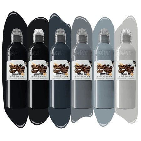 World Famous Tattoo Ink - Thomas Carli Jarlier- Noire Ink Set - 6 Bottles