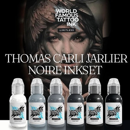 World Famous Tattoo Ink - Thomas Carli Jarlier- Noire Ink Set - 6 Bottles