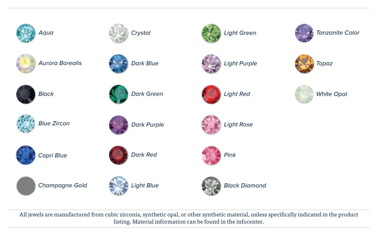 16g and 18g Steel Internally Threaded Jeweled Ball with Thread Leader