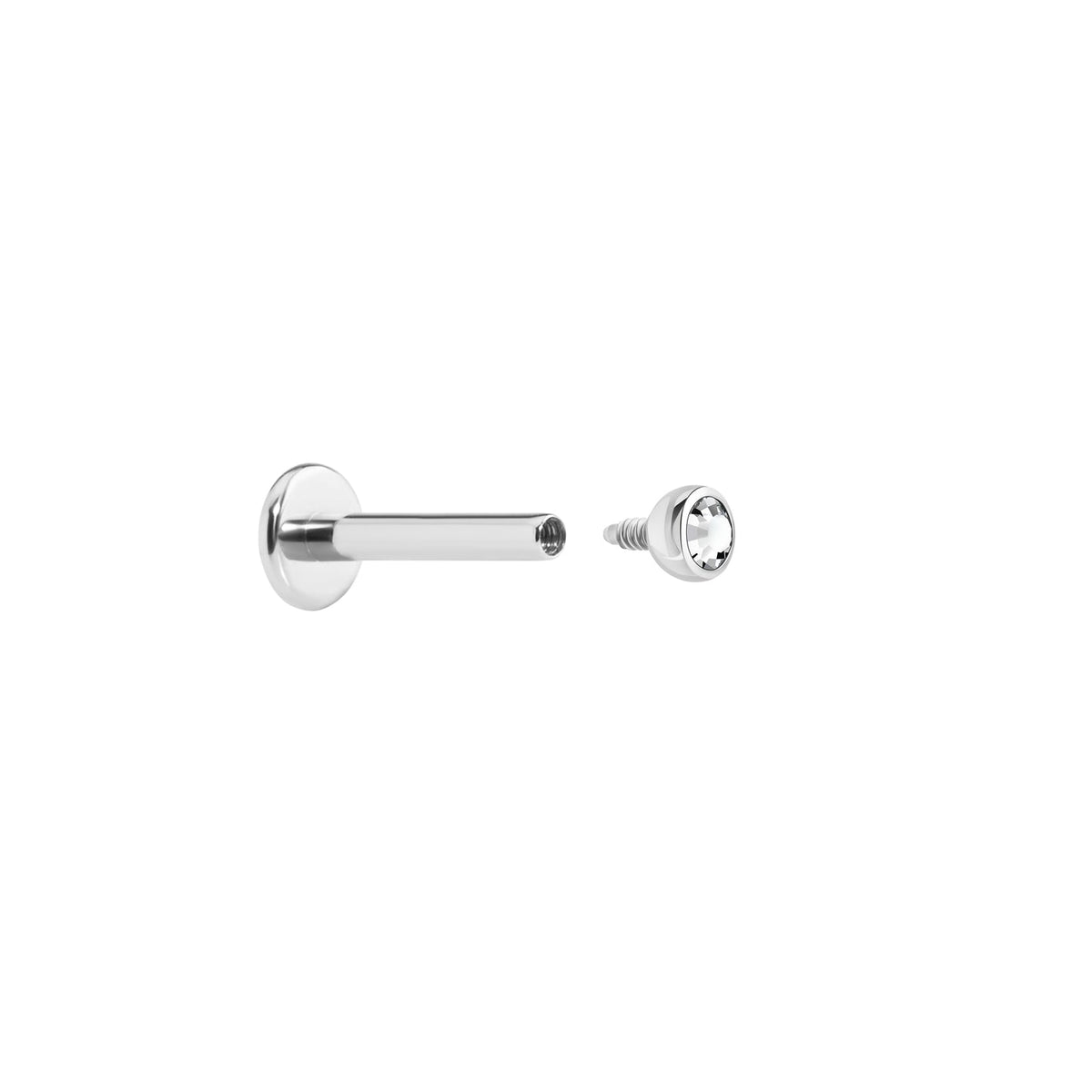 16g and 18g Steel Internally Threaded Jeweled Ball with Thread Leader
