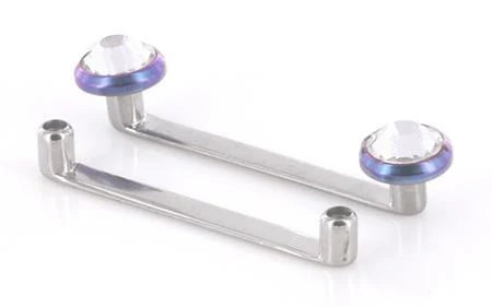 Tilum 16g Internally Threaded Flat Titanium Surface Barbell with 2mm Rise