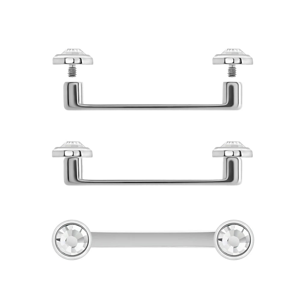 Tilum 14g Internally Threaded Flat Titanium Surface Barbell with 2mm Rise