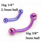 Tilum 16g Internally Threaded Titanium Curved / Bent Barbell