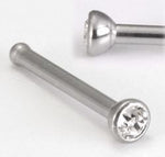 18g Surgical Steel Jeweled Nose Bone 5mm or 7mm - Choose Color
