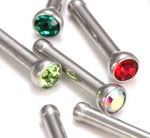 18g Surgical Steel Jeweled Nose Bone 5mm or 7mm - Choose Color