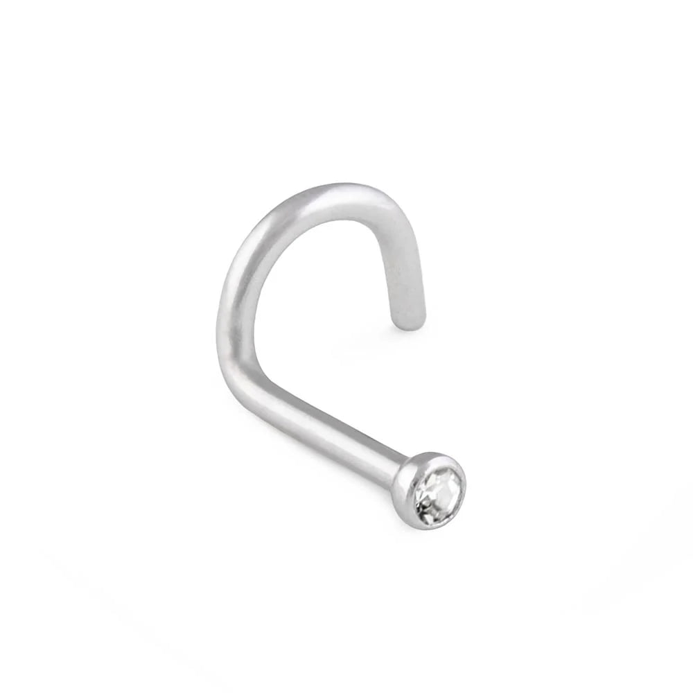 18g Steel Jeweled Martini Glass Nostril Screw