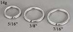 14g Seamless Annealed Stainless Steel Ring - Choose Diameter