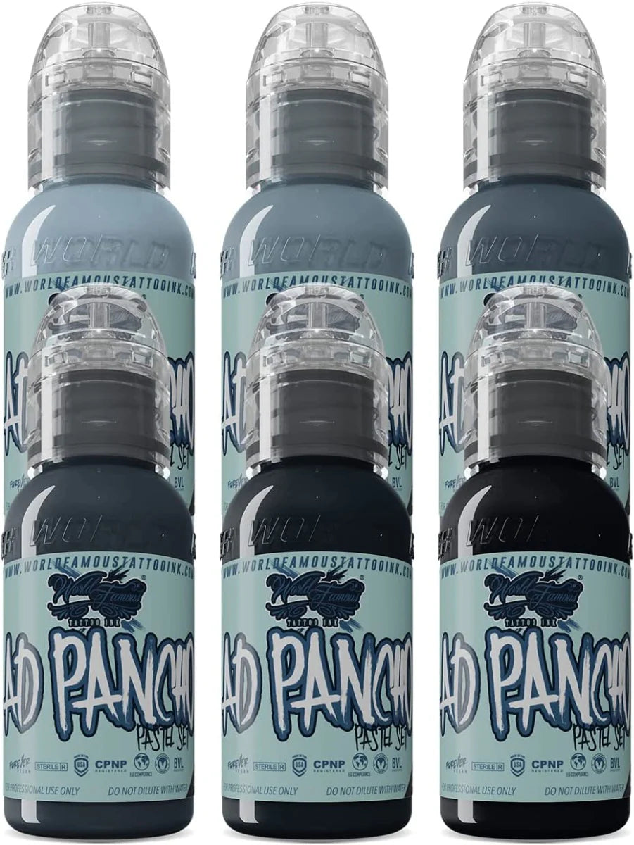 World Famous Tattoo Ink Set - AD Pancho Pastel Grey Set