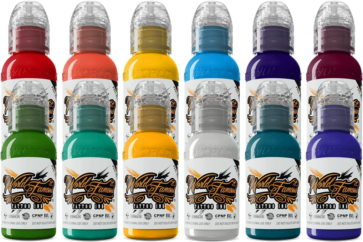 World Famous Tattoo Ink Set - Primary Set #3 Set